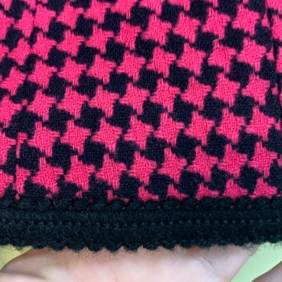 Pendleton Vintage Raspberry Red Black Houndstooth Wool Button Blazer Jacket 10 - Picture 10 of 17